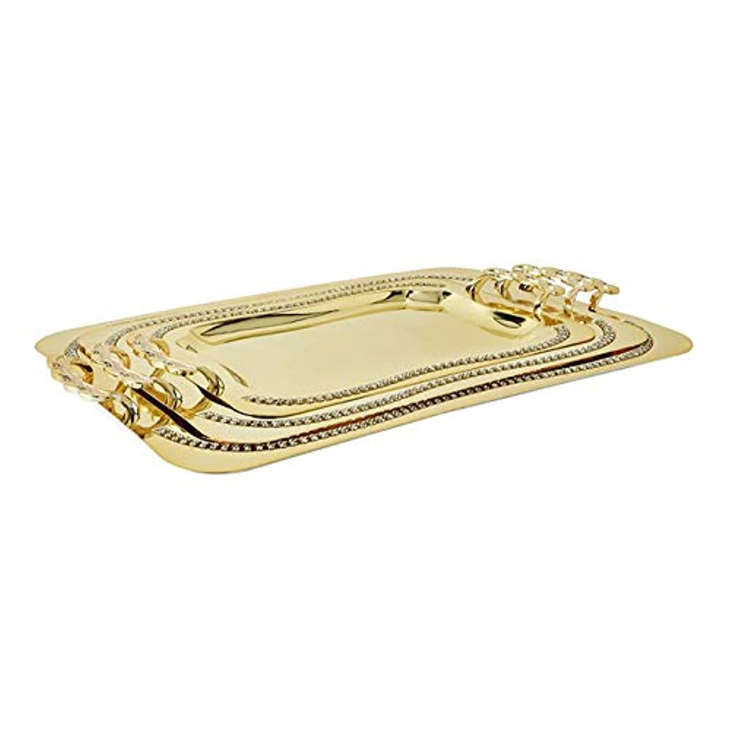 Opalina Steel Curved Scallop Trays - 3 Pieces