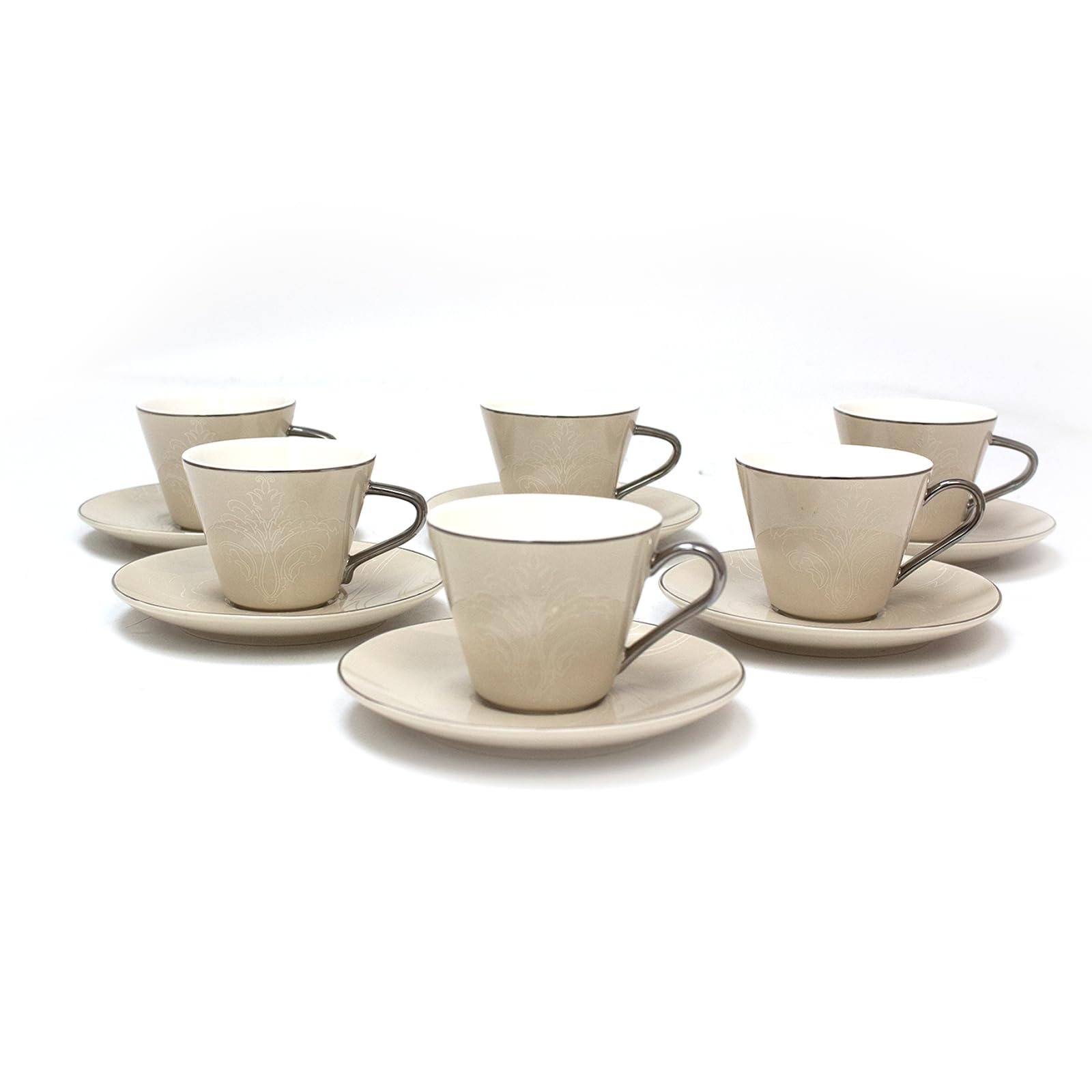 BLACKSTONE Turkish Cup and Saucer 10pc Set Tea Service 5x Cups (100ml) with 5x Saucers (12.5cm) CFCS042