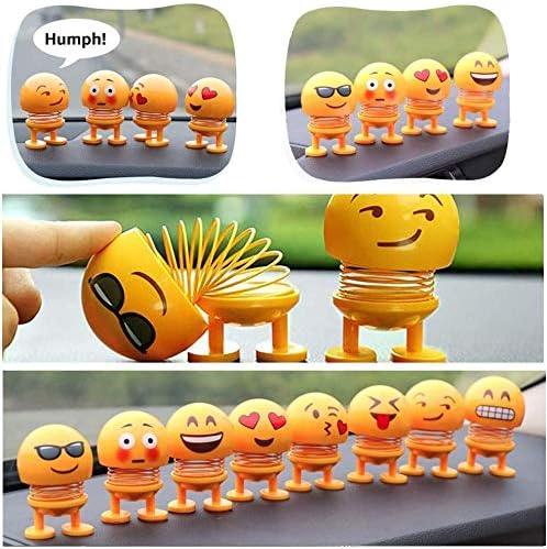 Sulfar Spring Emoji Shaking Head Dolls – Dancing Nodding Toys for Car Dashboard or Table Decoration (1 pc, Random Style)