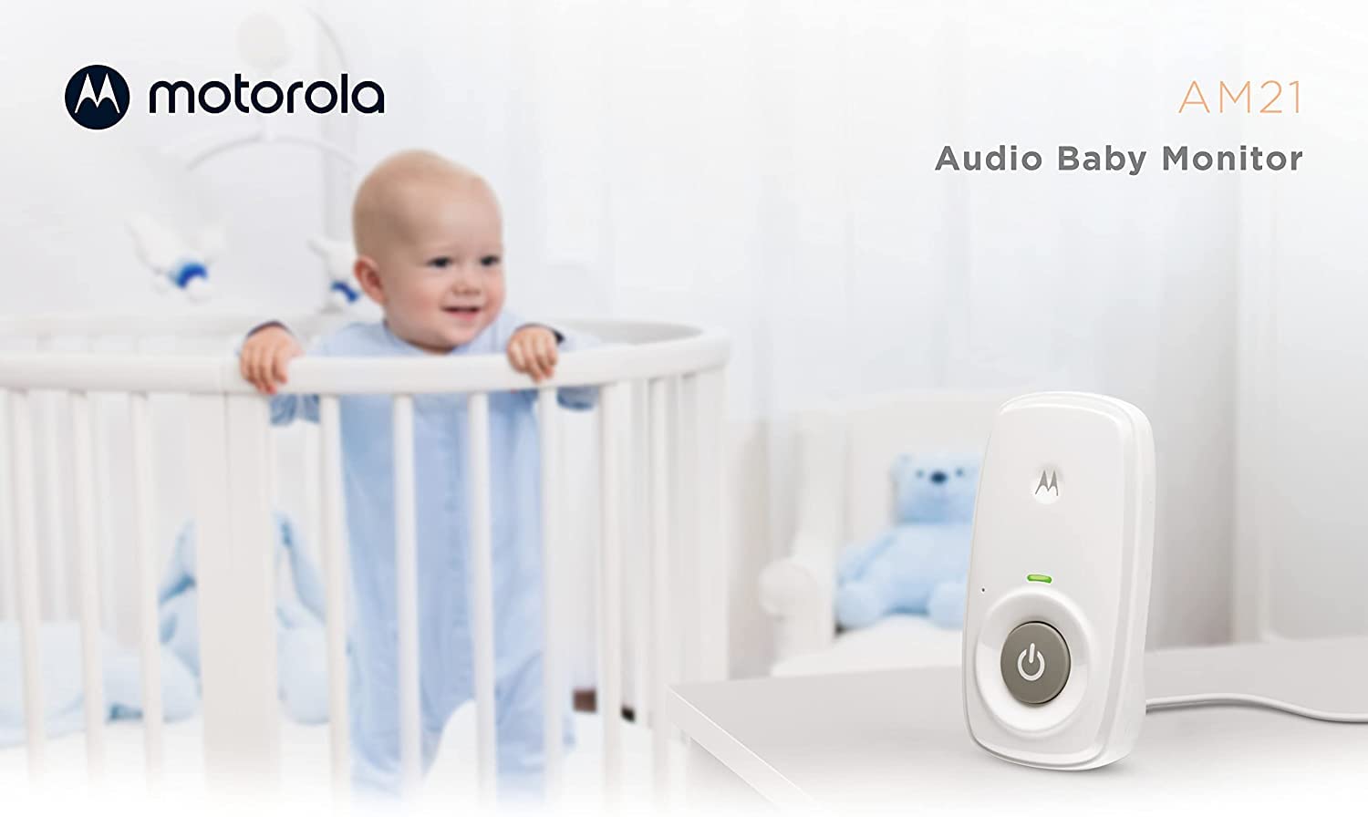 Motorola Nursery Digital Audio Baby Monitor with High Sensitivity Microphone for Infants/Kids-White