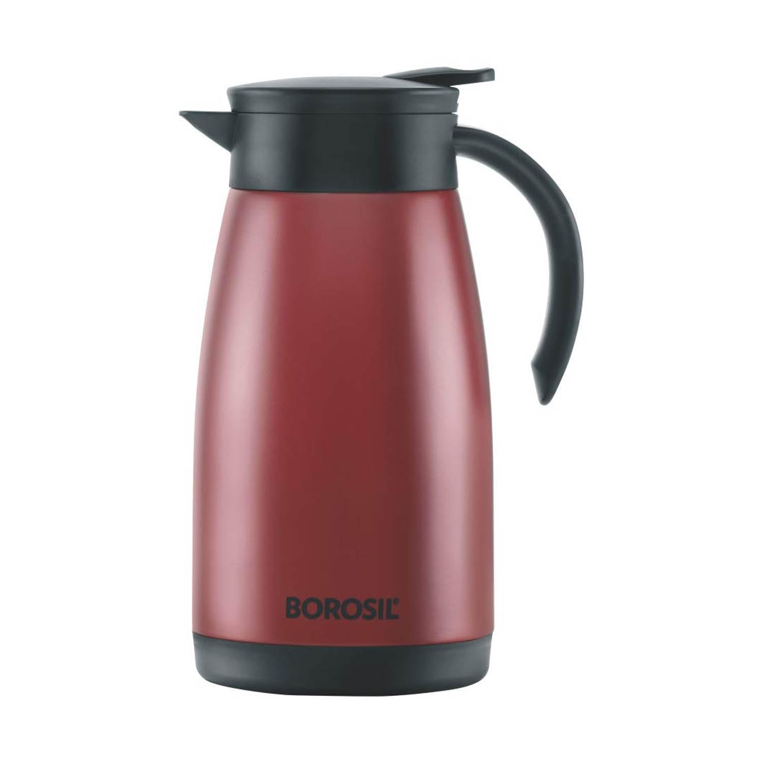 BOROSIL VACUUM INSULATED STAINLESS STEEL TEAPOT | TEA POT | THERMAL FLASK | THERMOS | CARAFE | JUG | COFFEE POT | FOR WATER, COFFEE, TEA | RED 1.5 LITER