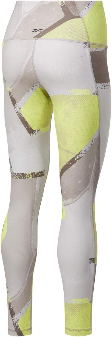 Reebok Studio Lux Bold HR 2.0 AOP Patterned High Waist Sport Tights for Women - Multi Color, M