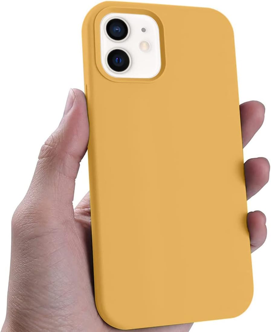 SONGBO [Non-Yellowing] Compatible with iPhone 12 case, tested against military grade drops from 10 feet, (camera protection, anti-scratch), 6.1 inch silicone phone case, yellow