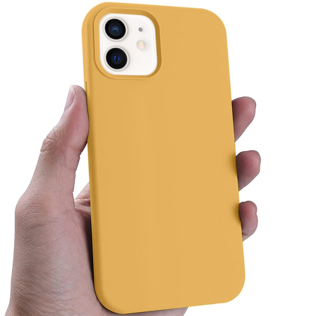 SONGBO [Non-Yellowing] Compatible with iPhone 12 case, tested against military grade drops from 10 feet, (camera protection, anti-scratch), 6.1 inch silicone phone case, yellow