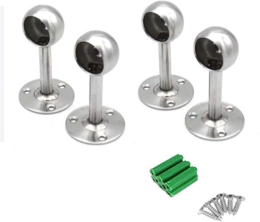 Shower Curtain Closet Rod Holder Pipe Flange Socket Ceiling Mount Bracket Pipe Fitting Parts Supports-4 Pack