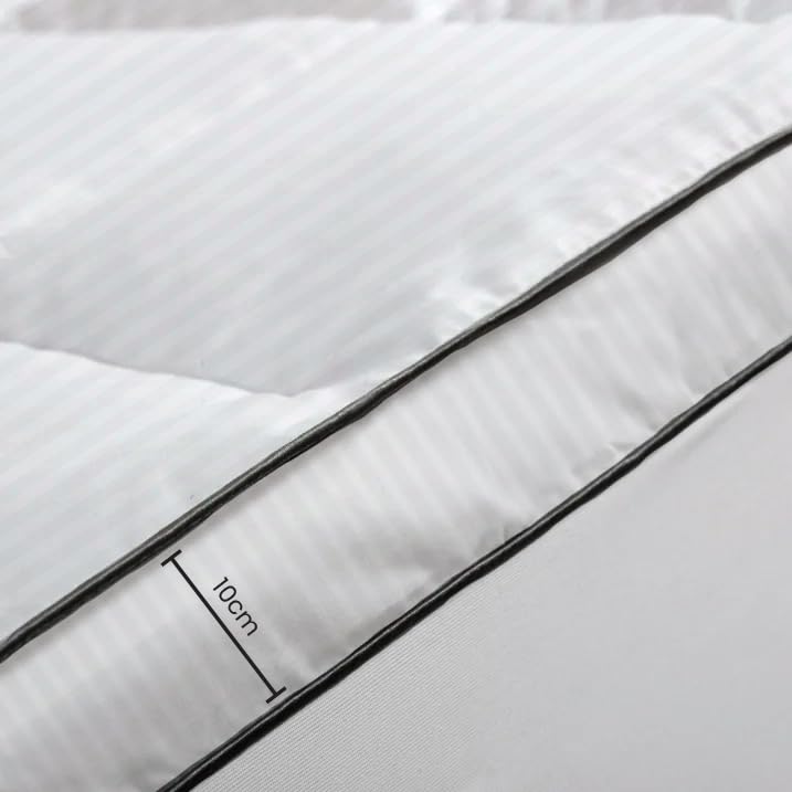 Sleep Well Soft Material Stripe Mattress Topper - 900GSM (180x200+10cm - White)
