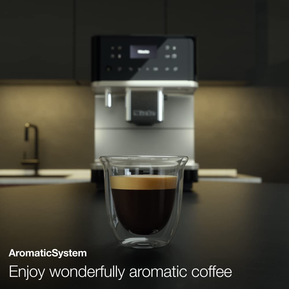 Miele CM 6160 MilkPerfection Bean-to-Cup Automatic Coffee Machine - OneTouch for Two, AromaticSystem, 4 individual profiles, DoubleShot, WiFi-compatible, LED lighting, easy cleaning in Obsidian Black