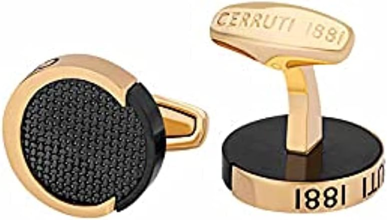 Cerruti 1881 Black And Gold Plated Stainless Steel Cufflinks