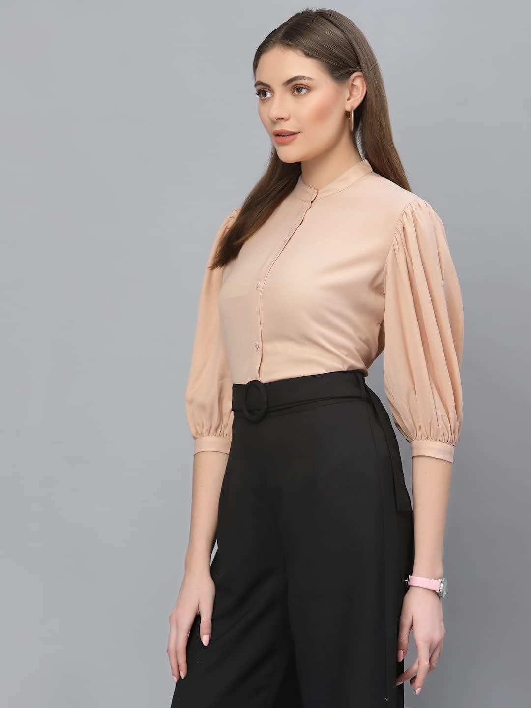 Krave Women Formal Shirt.Nude.S