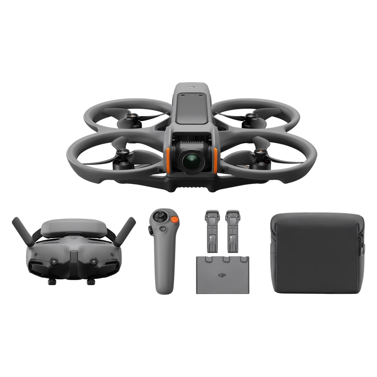 DJI Avata 2 Fly More Combo (3 Batteries), FPV Drone with Camera 4K, Immersive Experience, One-Push Acrobatics, Built-in Propeller Guard, 155° FOV, Camera Drone with Goggles 3 and RC Motion 3