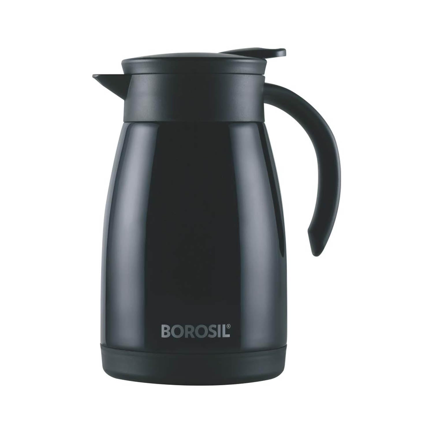 BOROSIL VACUUM INSULATED STAINLESS STEEL TEAPOT | TEA POT | THERMAL FLASK | THERMOS | CARAFE | JUG | COFFEE POT | FOR WATER, COFFEE, TEA | BLACK 750 ML