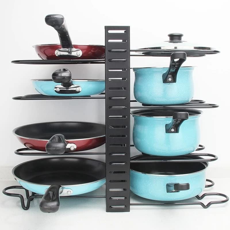 shipin Removable Folding Multi-layer Vertical Pot Lid Rack Kitchen Storage Rack Iron Rack Shelf (Color: A, Size: 38 * 30cm)