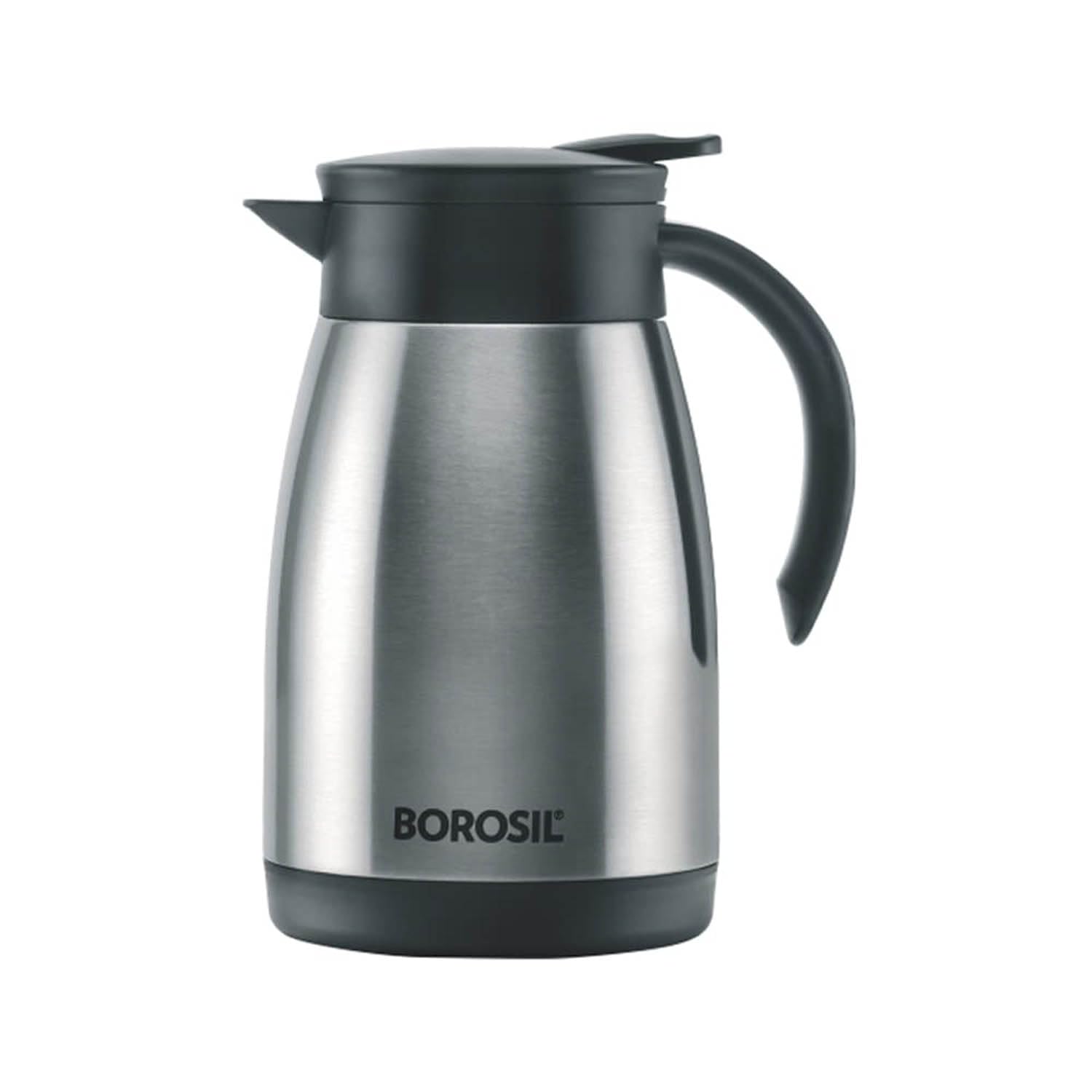 BOROSIL VACUUM INSULATED STAINLESS STEEL TEAPOT | TEA POT | THERMAL FLASK | THERMOS | CARAFE | JUG | COFFEE POT | FOR WATER, COFFEE, TEA | 750 ML SILVER