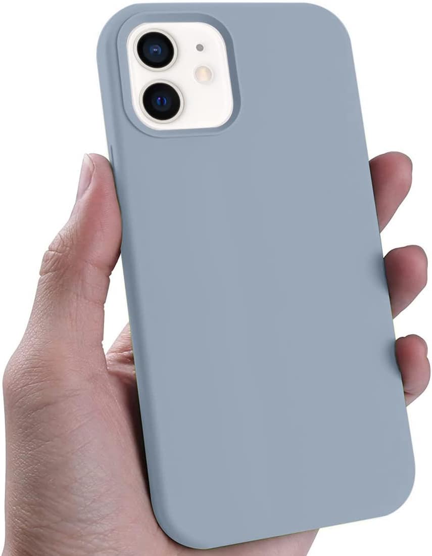 [Non-Yellowing] Compatible with iPhone 12 shell, military grade 10 feet drop tested, (camera protection, anti-scratch), 6.1 inch silicone phone shell, light blue