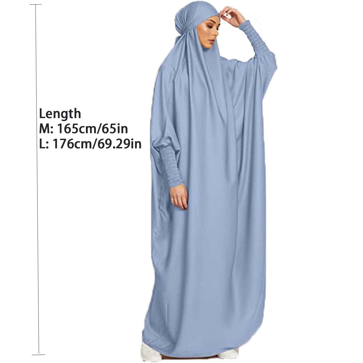 Women's Muslim One Piece Prayer Dress for Women Abaya Dress Islamic Middle East Dubai Turkey Maxi Abaya Kaftan with Hijab Dress in Full Length