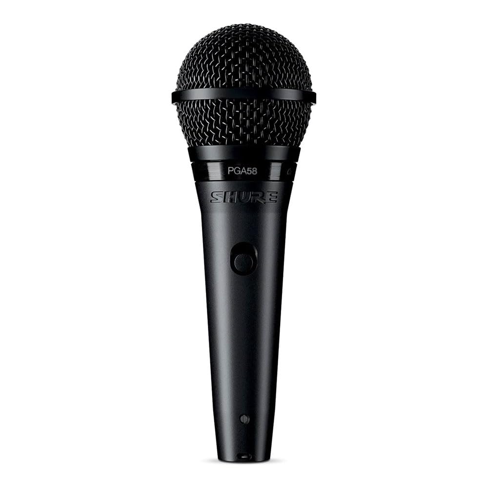 Shure Pga58, Cardioid Dynamic Vocal Microphone, Professional Recording For Live Performance, Pc Gaming & Streaming, XLr To Qtr Cable, Black, Pga58-XLr