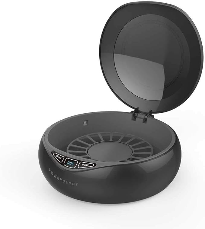 Powerology Universal UV Sanitiser Box with Wireless Charging 15W - Black