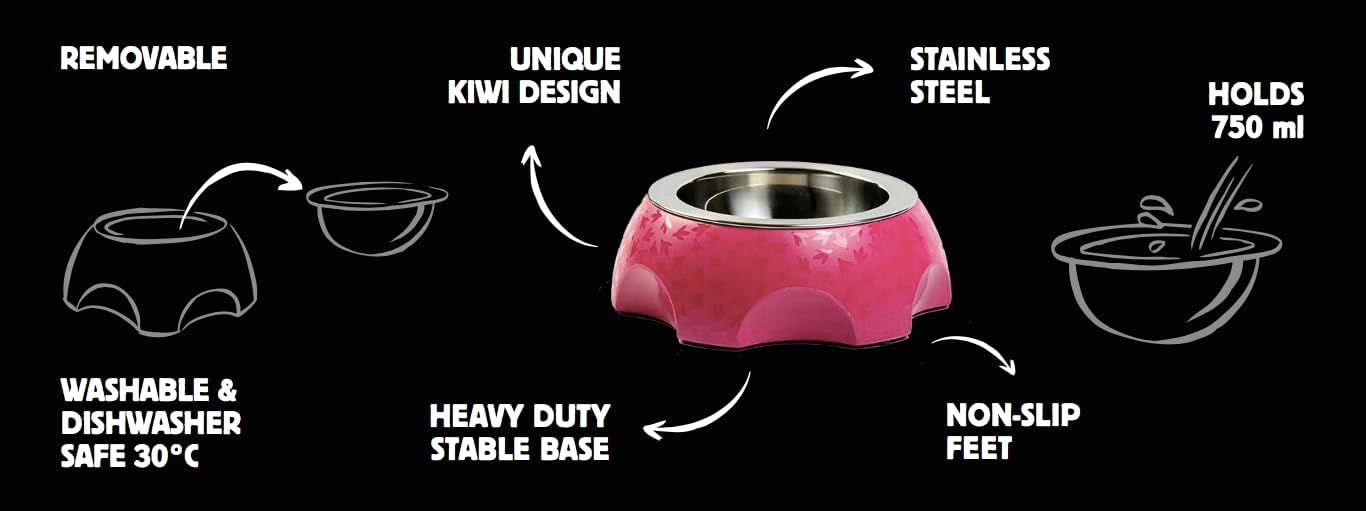 KIWI WALKER Pink Cheese Bowl for Dogs 26x9 cm