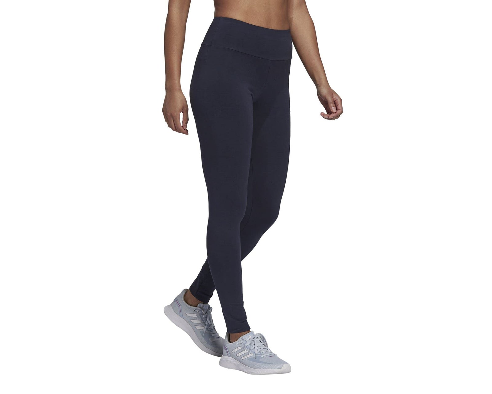 Adidas womens ESSENTIALS HIGH-WAISTED LOGO LEGGINGS Tights , NAVY , L