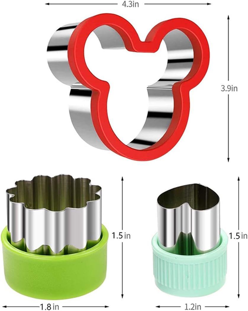 ECVV 12Pcs Stainless Steel Sandwich Cookie Cutters Set Mini Vegetable Fruit Cutters Food Grade Cookie Cutter Mold for Kids Food Decoration Tools for Kitchen
