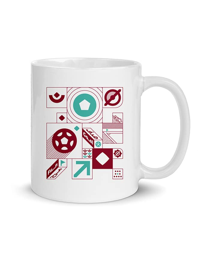 Fifa World Cup Qatar 2022 Graphic Printed Ceramic Mug Generic 450ml, White, RT500101027