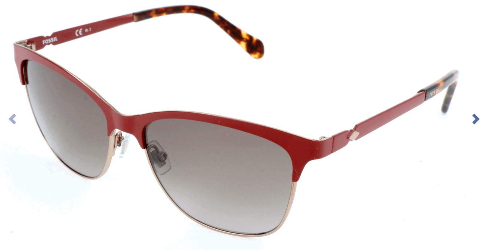 Fossil Women's Fos 2078/s Square Sunglasses, Matte Red, 55 mm