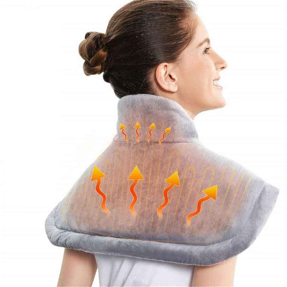BEONE Heating Pad for Pain Relief of Back Neck and Shoulder, BEONE 42x58cm Large Heat Pad with 6 Electric Temperature Options, 4 Temperature Settings, Auto Shut Off, Dark Gray (Model 1)