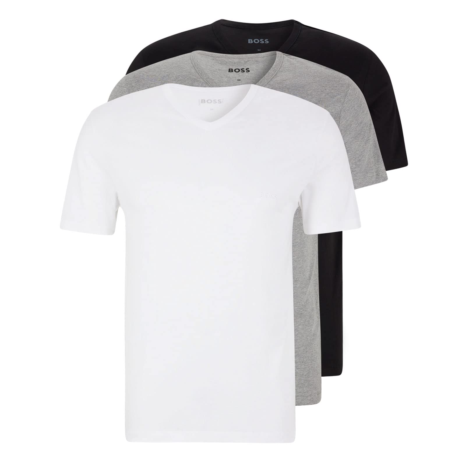 BOSS Men's Classic T-Shirts Short Sleeve Shirts Pure Cotton Crew Neck Pack of 6