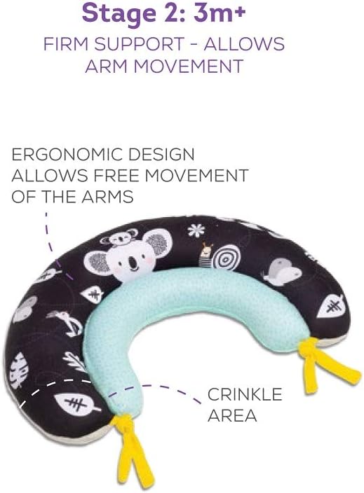 Taf Toys 2 in 1 Tummy-Time Soft Baby Developmental Pillow for 0-5 Months, Newborns and Infants Fun Play Time on Tummy