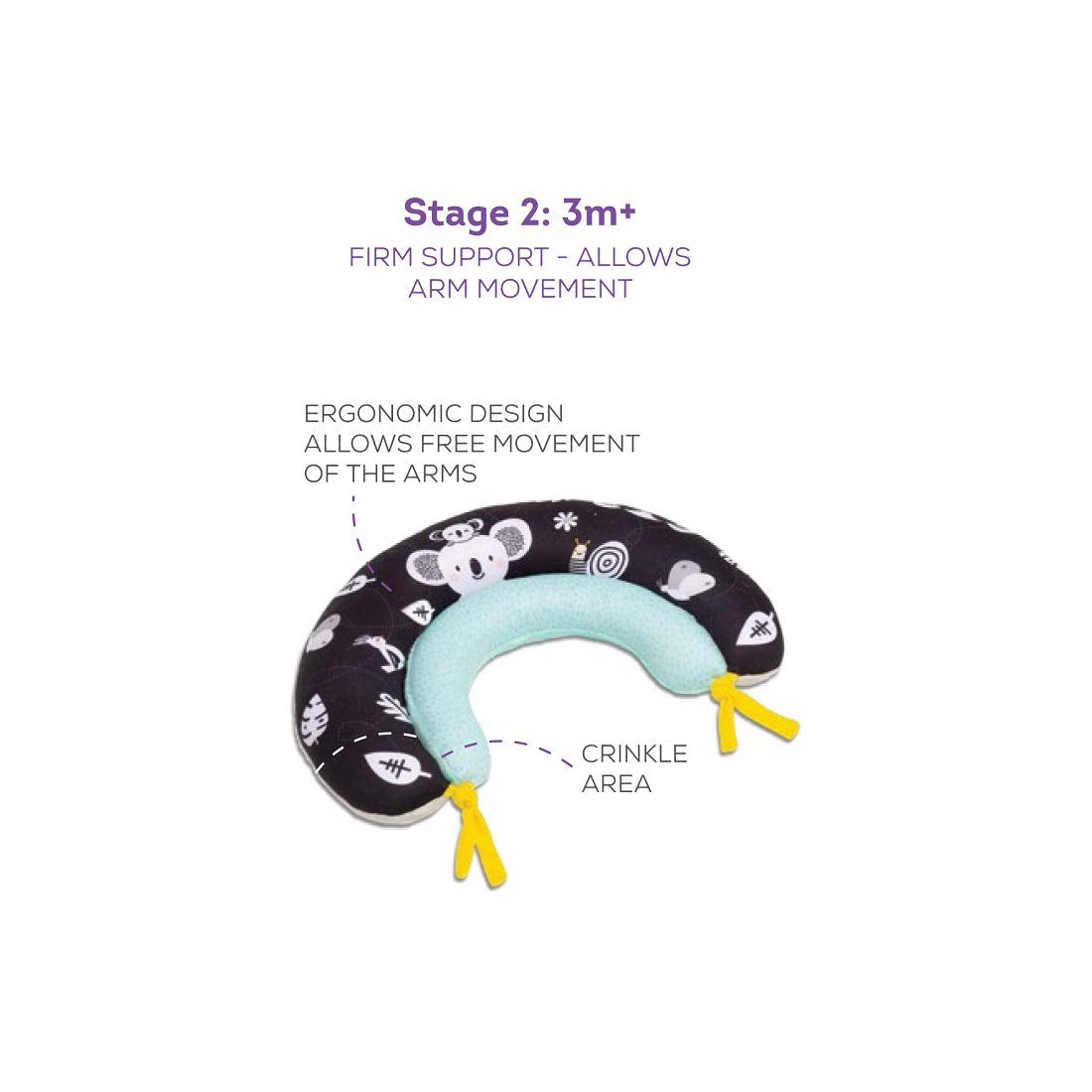 Taf Toys 2 in 1 Tummy-Time Soft Baby Developmental Pillow for 0-5 Months, Newborns and Infants Fun Play Time on Tummy