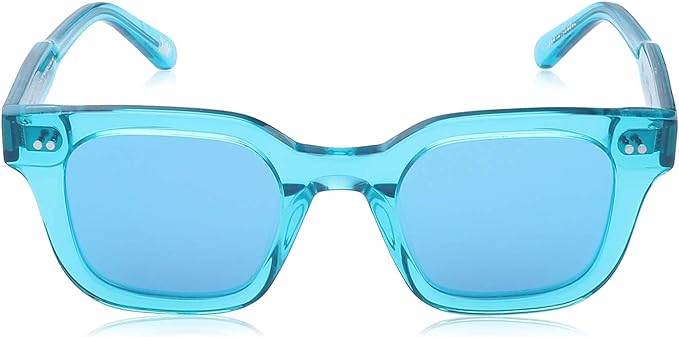 Chimi aqua Blue Lens Square Unisex Sunglasses - Transparent Blue