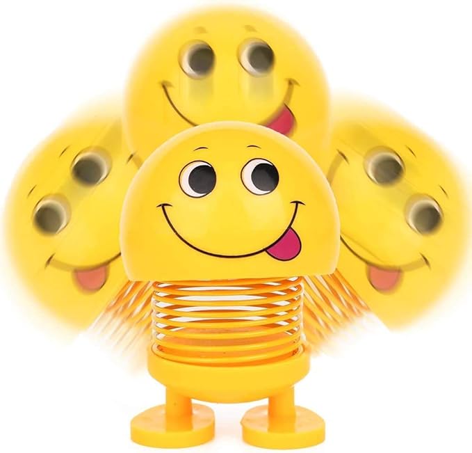 Sulfar Spring Emoji Shaking Head Dolls – Dancing Nodding Toys for Car Dashboard or Table Decoration (1 pc, Random Style)