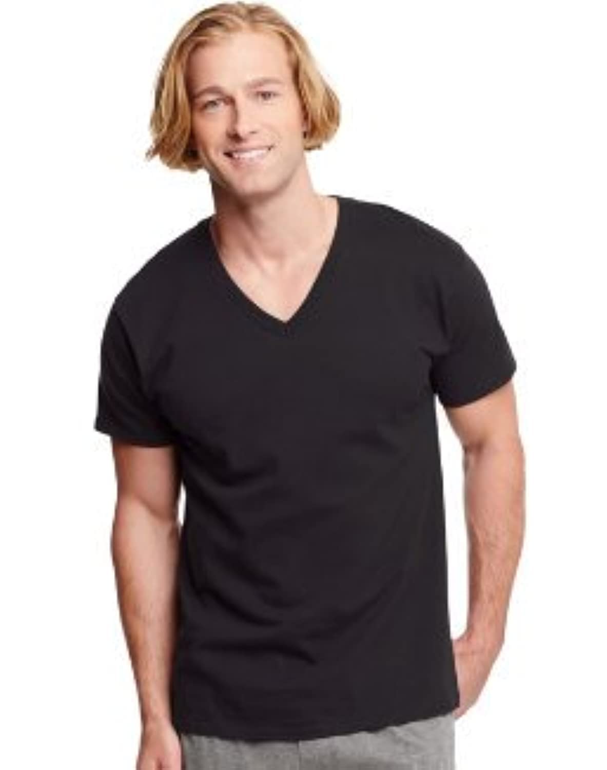 Hanes mens Tagless Cotton V-neck Undershirt, Multipack