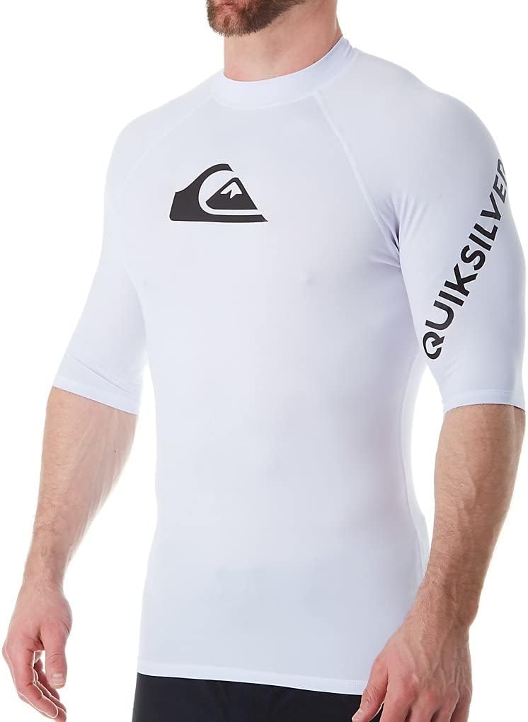 Quiksilver mens ALL TIME SS SHORT SLEEVE RASHGUARD SURF SHIRT Rash Guard Shirt