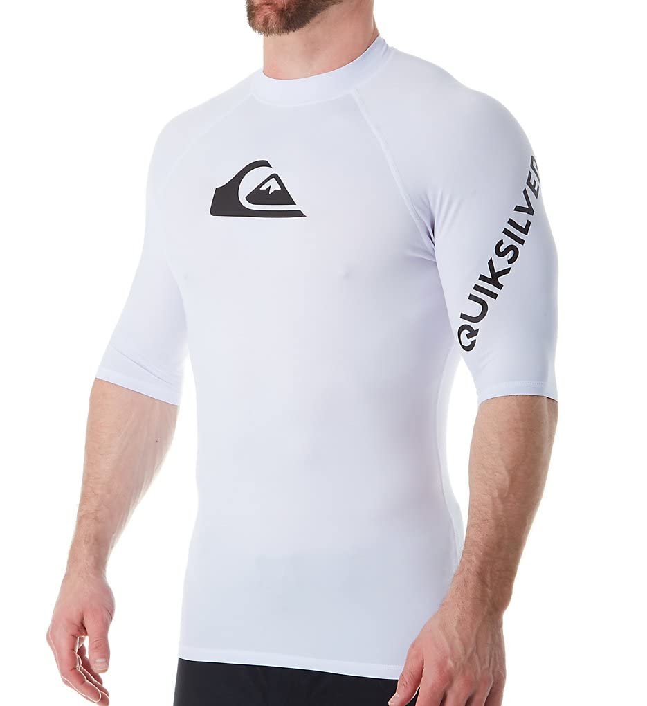 Quiksilver mens ALL TIME SS SHORT SLEEVE RASHGUARD SURF SHIRT Rash Guard Shirt