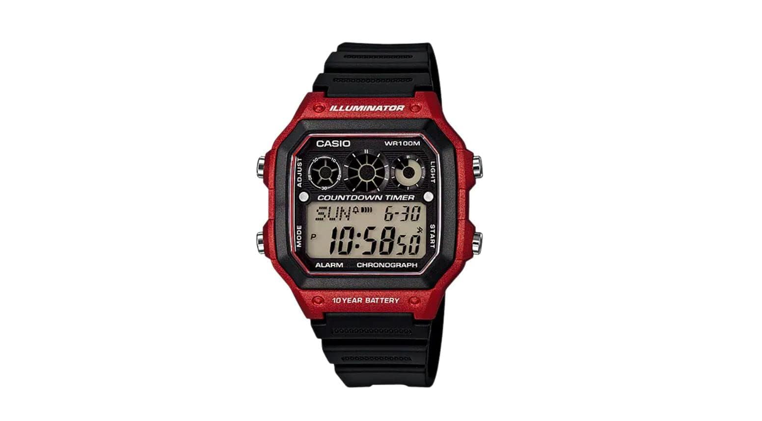 Casio Men's Grey Dial Resin Digital Watch - AE-1300WH-4AVDF