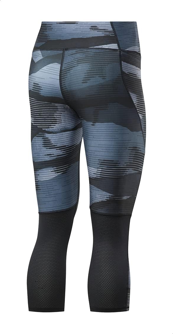 Reebok Patterned High-Waist Front Logo 3/4 Sport Tights for Women L