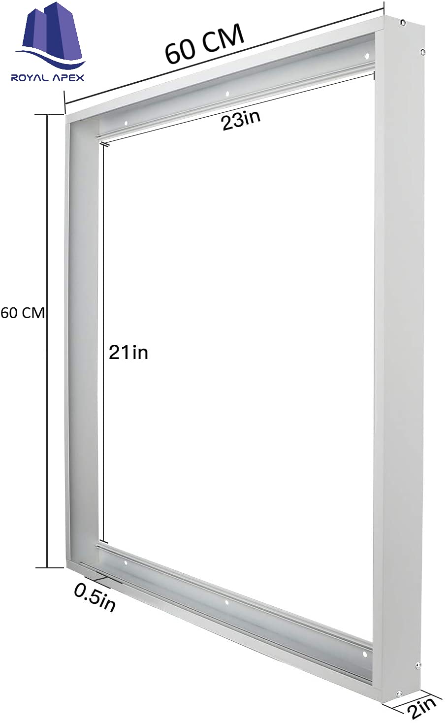 Royal Apex 60X60CM Aluminium Mounting Surface Ceiling Frame Bracket Kit for LED Flat Panel & Drop Ceiling Light, Edge-Lit Light