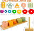 AL KHAANI Wooden Geometric Shape Matching 5-Column Montessori Educational Blocks