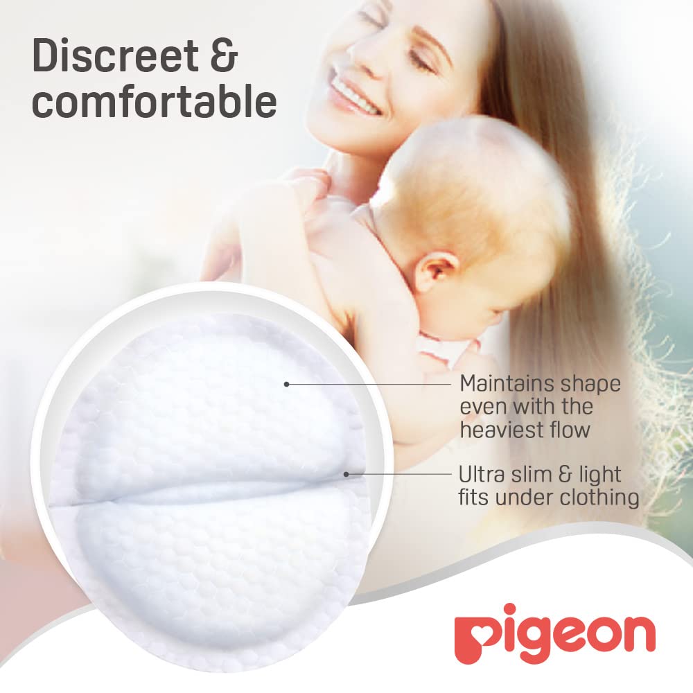 Pigeon Breast Pad, Honeycomb, Ultra-Slim And Light, Leak Proof Coverage, Quick Absorbency, 60 Pcs, White