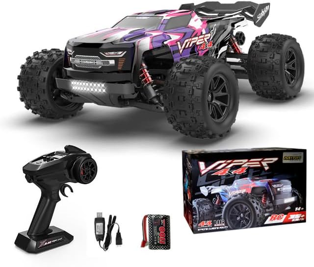 Mytoys Fast Speed 50km/h 1/16 Full Proportional Remote Control Off-Road Car - 4 Wheel Drive RC Truck RTR (Purple)