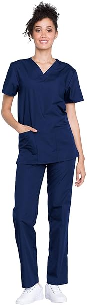 Cherokee Unisex Scrub Top and Pant Set - Medical Scrubs