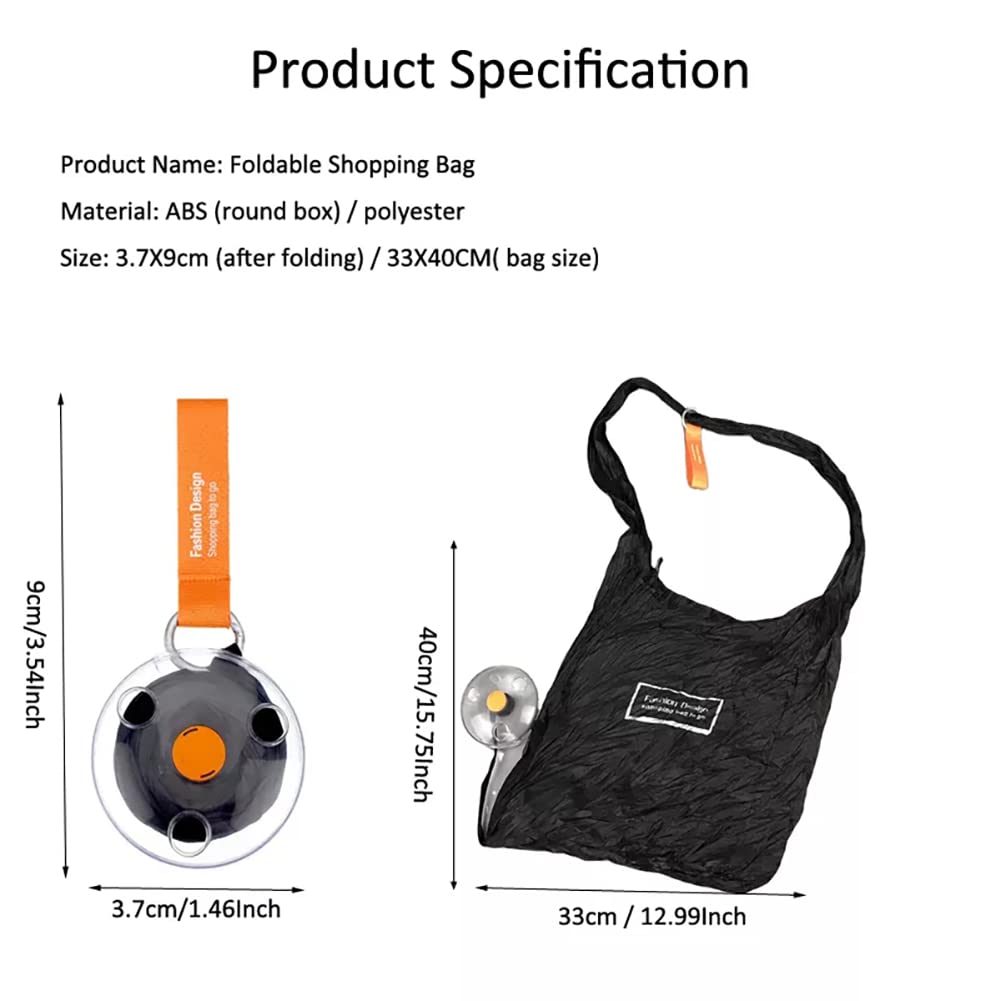 Reusable Shopping Bag Foldable, Eco Friendly Folding Grocery Bag, Roll Up In Small Disk Case Portable Tote Supermarket Bag, Crossbody Shoulder Bag