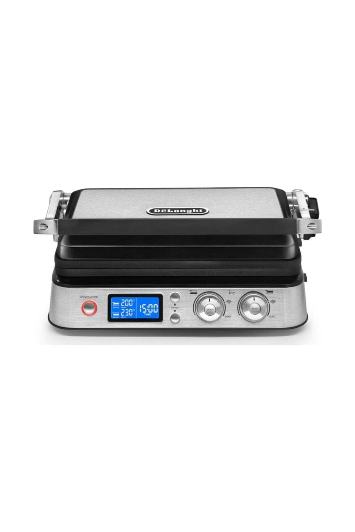 De'Longhi Contact Grill, Griddle Sandwich, Meat and Vegetables, Independent Thermostats and Dials, Sear Function, Dishwasher Safe, Steel Plates, 3 Cooking Positions, Acrylic, 2000W, CGH1012D (Silver)