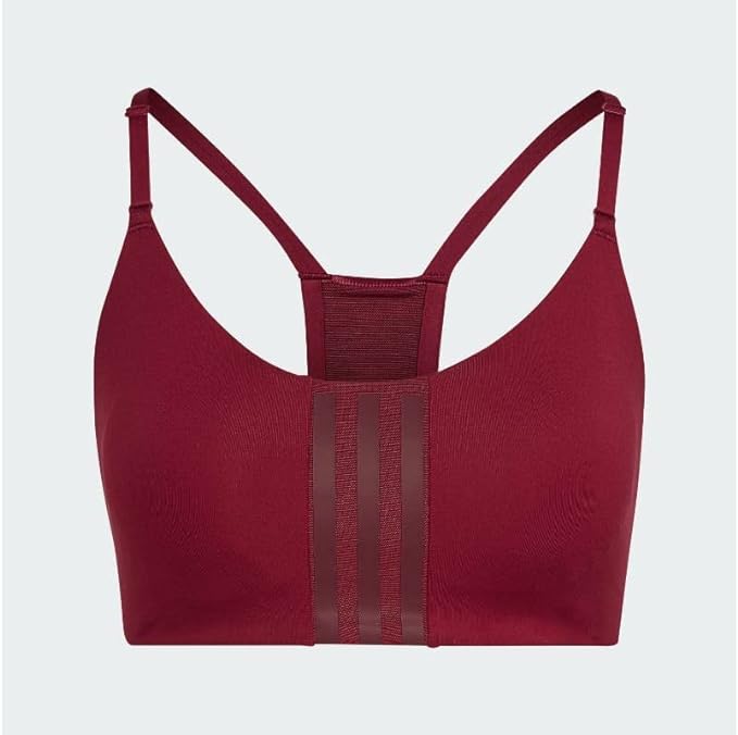 Adidas AEROIMPACT LS HC5342 TRAINING legacy burgundy WORKOUT BRA - LIGHT SUPPORT For Women, Size LAC