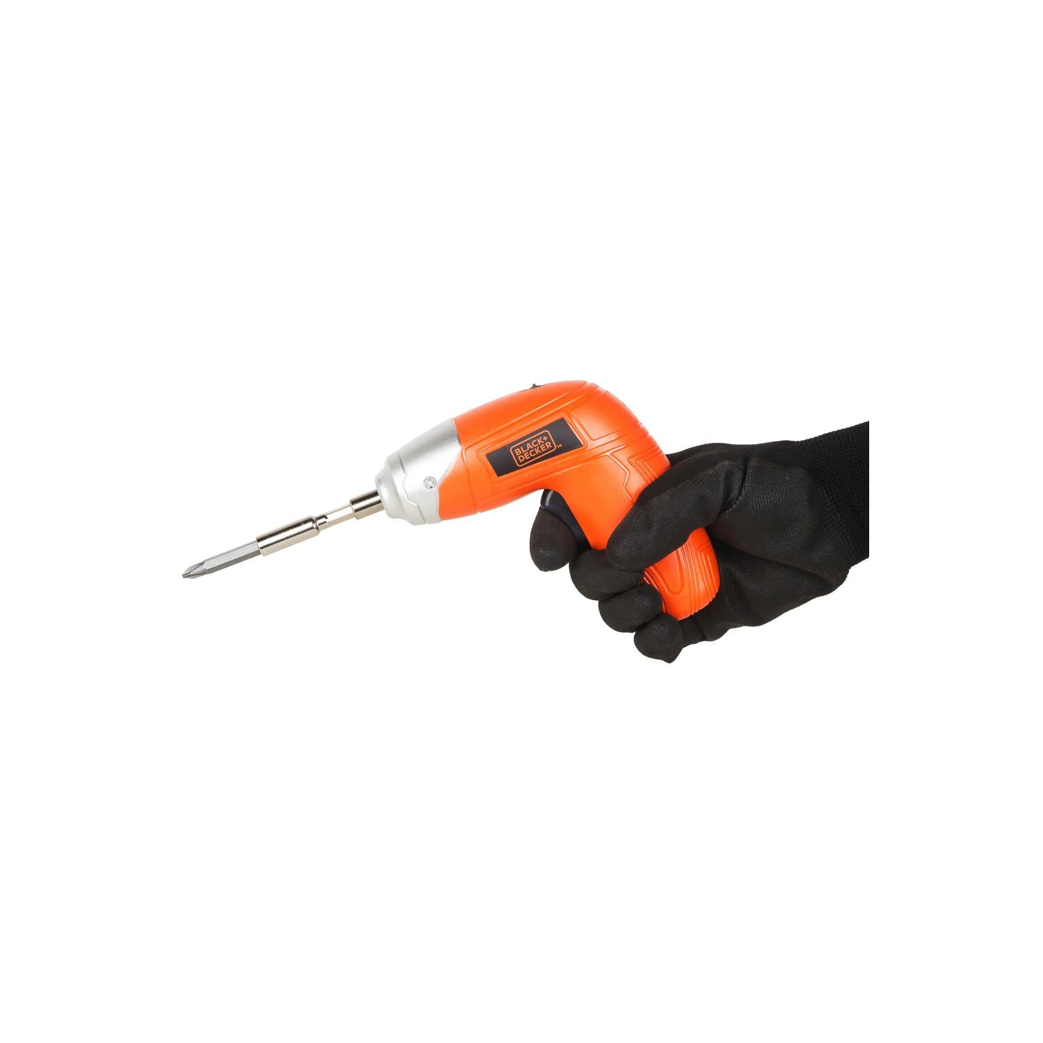 Black & Decker 3.6V Li-Ion Cordless Power Screwdriver Kit with 10 Pieces Bitset , Orange/Black - KC3610-B5,