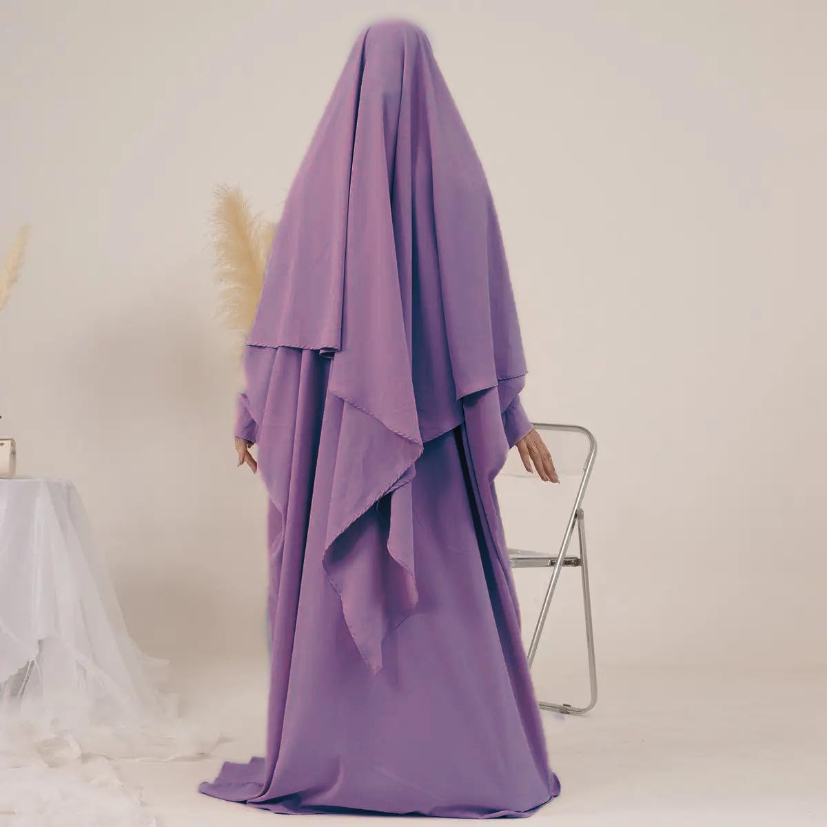 Elegant & Modest Prayer Dress Abaya for Women | Islamic prayer dress | 2 piece Muslim praying outfit hijab |Full Length Hijab Dress, Jilbab 2 piece- Umrah essentials- prayer set