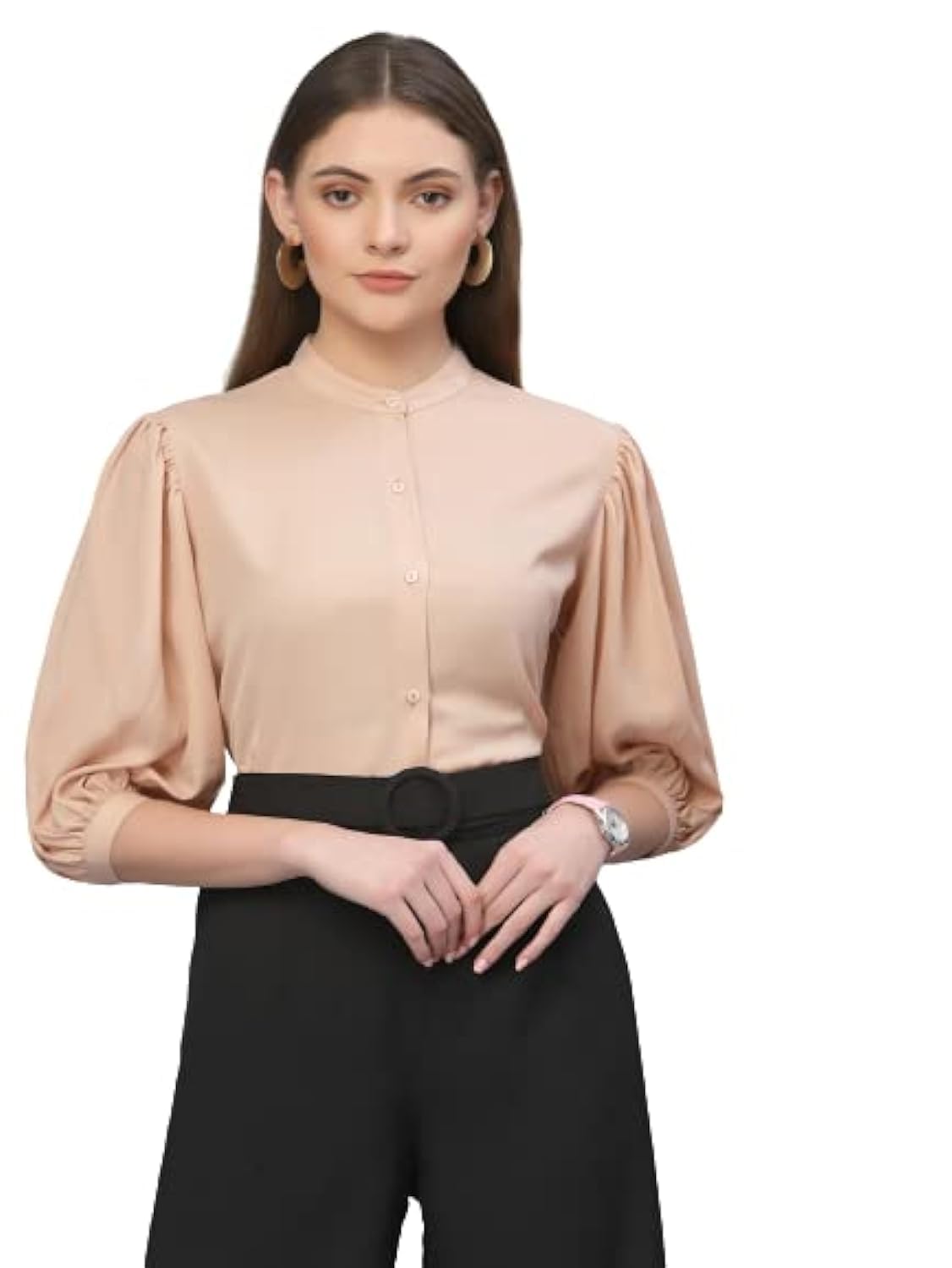 Krave Women Formal Shirt.Nude.S