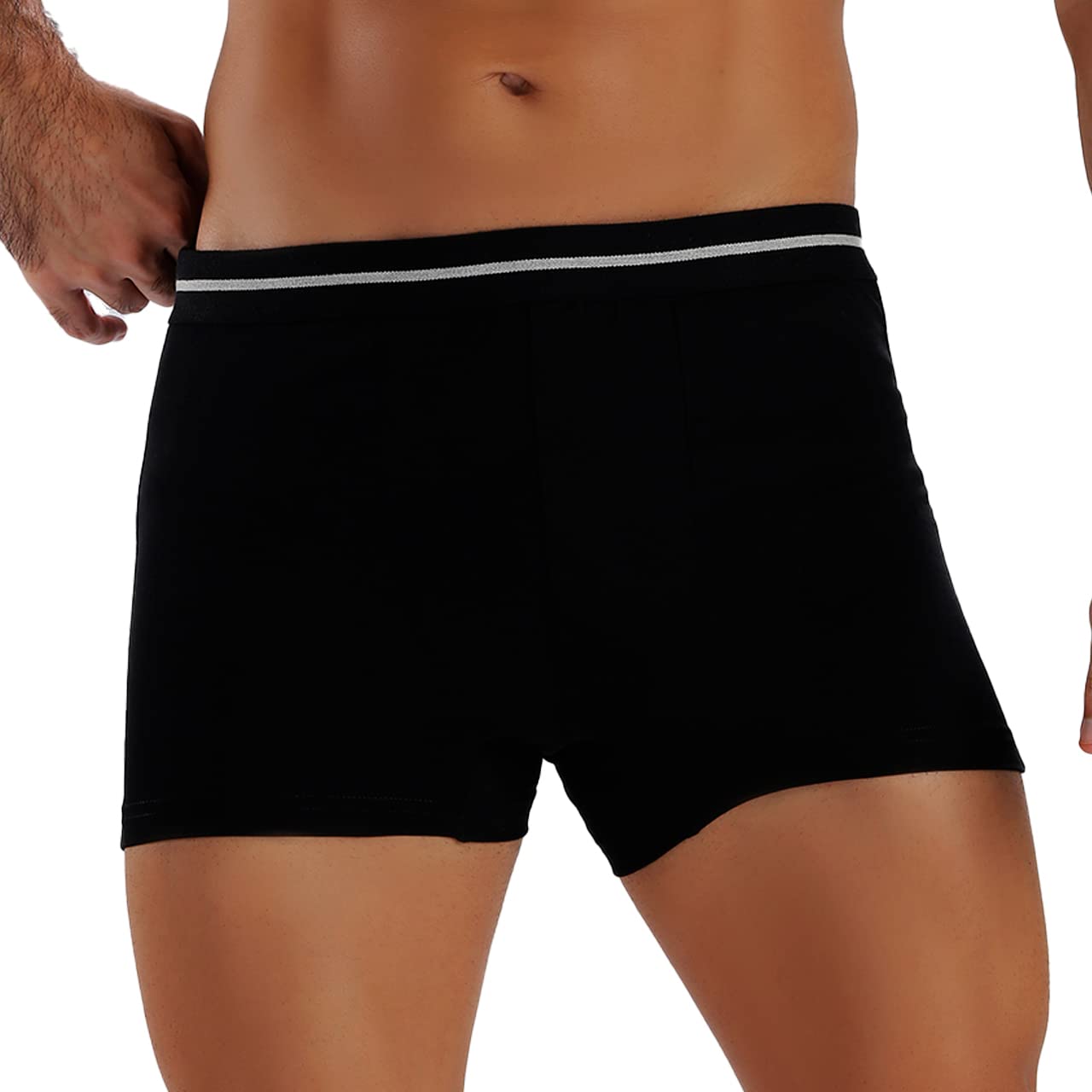 Knight mens cotton stretch Boxer Shorts, Black, S