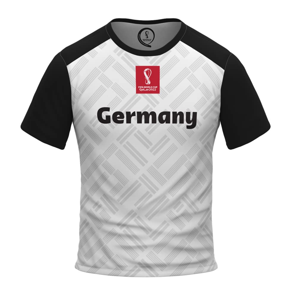 FIFA World Cup Qatar 2022 GERMANY MEN'S TSHIRT - WHITE AND BLACK